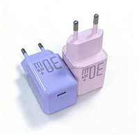 Cargador Rápido GaN de 30W con Enchufe Europeo, Adaptador de Corriente USB Tipo-C, Cargador de Viaje para iPhone, Teléfonos Android, Tabletas Universales