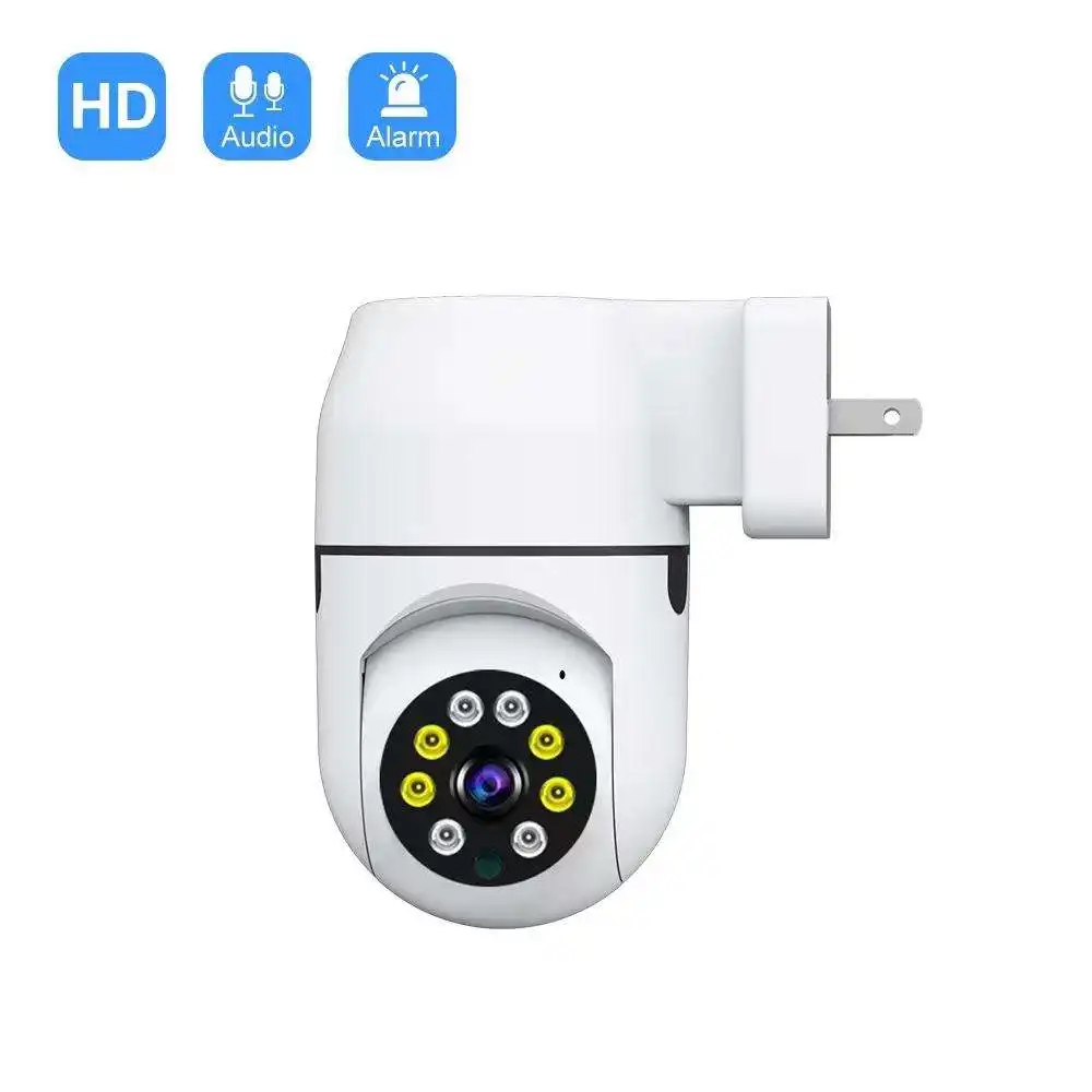 Penjualan laris 1080p soket keamanan Monitor Mini Wifi kamera Ip Cctv pelacakan bayi dudukan dinding kamera kecil
