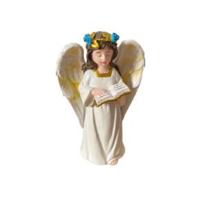 PEQUEÑA ESTATUILLA DE ÁNGEL DE LECTURA DECORACIÓN DE RESINA PARA INTERIOR Y EXTERIOR - Product Image 1