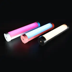 White Black Pink Built-in Lithium Battery Magnetic RGB Tube LED Video Light Portable Camera Light for Vlog Photography
