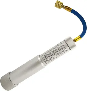 Iniettore olio AC con connettore SAE da 1/4 ", strumento iniettore tintura AC per sistema refrigerante R134A R1234YF R410A