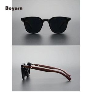 Boyarn protección Uv madera grano pierna sol sombras <span class=keywords><strong>gafas</strong></span> de sol señoras lujo mujer Vintage cuadrado <span class=keywords><strong>gafas</strong></span> de sol - Product Image 5