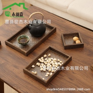 Bandeja de madera Mu Yujia con acabado pulido al aceite, decorativa para uso doméstico, para frutas secas y repostería - Product Image 2