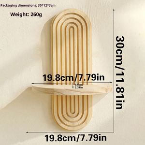 Factory New Oval Thread Creative Solid Wood Pendant Modern Eco-Friendly Wall Flower Pot Rack Home <b>Decoration</b> - Product Image 3