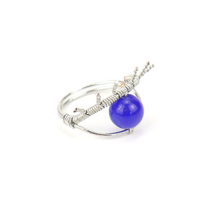Nouvelles ventes chaudes, anneaux créatifs personnalisés faits à la main avec fil enroulé, perles d'agate œil de dragon, R12 - Product Image 6