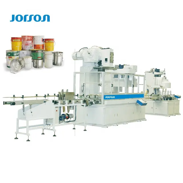 JORSON เครื่องทำบรรจุภัณฑ์,อุปกรณ์สายการผลิตเครื่องทำกระป๋องน้ำมันเครื่องยนต์30cpm สีโลหะอัตโนมัติเต็มรูปแบบ