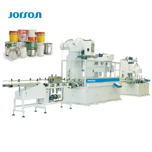 JORSON-cubos de pintura de Metal totalmente automáticos, máquina de línea de producción de embalaje, lata de aceite de motor, 30cpm