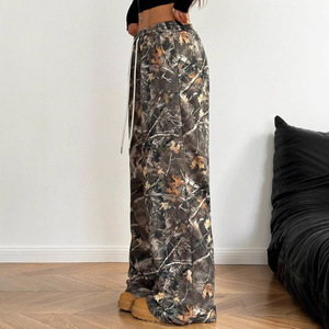 <span class=keywords><strong>Pantaloni</strong></span> Larghi da Donna <span class=keywords><strong>con</strong></span> Stampa Mimetica Real Tree, <span class=keywords><strong>Pantaloni</strong></span> Baggy Y2K <span class=keywords><strong>con</strong></span> Coulisse, <span class=keywords><strong>Vita</strong></span> Alta, Camouflage Forestale, Abbigliamento Streetwear - Product Image 3