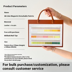 Tableau d'affichage de couleur d'ongle magnétique acrylique détachable Portable recouvert de cuir Choix de la manucure Pro Clients Choisissez des fournitures pour ongles - Product Image 5