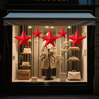 Nouvelle étoile de Noël pliable pour décorations de porte de magasin ou de maison, décoration d'ambiance de supermarché, ornements de Noël