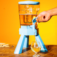 Tour à bière portable 3L avec LED lumineuse - Distributeur de boissons rechargeable à piles pour le camping, les fêtes et le bar à domicile