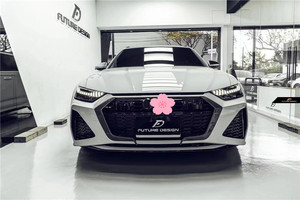 ชุดแต่งคาร์บอนไฟเบอร์สำหรับ Audi RS6 Avant รุ่นปี 2013-2024 ยี่ห้อ New ZNDR ประกอบด้วยลิ้นกันชนหน้าแบบสกรูออน, ดิฟฟิวเซอร์, สปอยเลอร์ และสเกิร์ตข้าง - Product Image 2