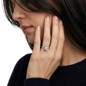 Prong Setting Minimalist 925 Sterling Silver Women's Vietnam Lab Created Moissanite Solitaire Engagement <b>Ring</b> GRA Certified - Product Image 6