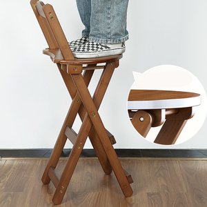 <span class=keywords><strong>Tabouret</strong></span> en bois massif pliable personnalisé en usine chaise de mobilier de salon design simple moderne <span class=keywords><strong>tabouret</strong></span> de bar pour boutique de thé au lait café - Product Image 4