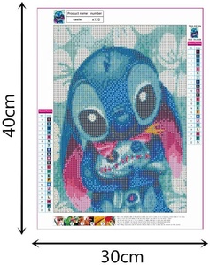 Gros dessin animé point 5D diamant peinture pleine perceuse croix Kits bricolage mosaïque strass décor à la maison chambre peinture murale - Product Image 5