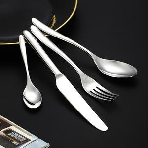 Ensemble de couverts créatifs transfrontaliers en acier inoxydable 304, manche ovale, vaisselle occidentale durable, ensemble de quatre pièces - Product Image 2