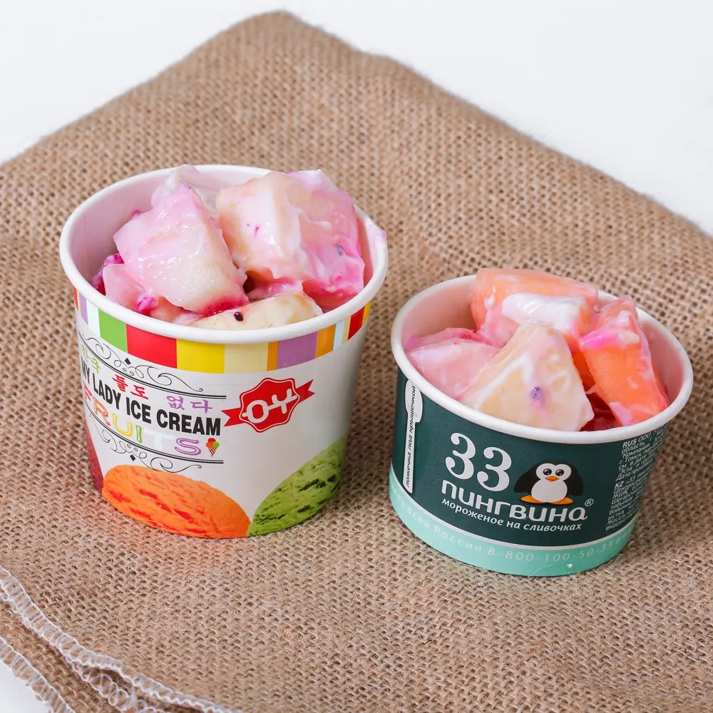 vasos de papel desechables Cubiteras de papel para helado color blanco dulces postres 230 ml 50 unidades para fiestas helados cuencos