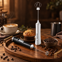 Mini mousseur à lait en acier inoxydable pour café, rechargeable par USB, 3 vitesses, 8000 tr/min, mousseur à lait électrique portatif