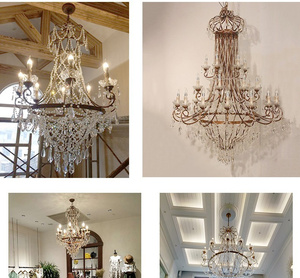 <span class=keywords><strong>Lampadario</strong></span> <span class=keywords><strong>a</strong></span> goccioline di vetro grande Francaise antico neoclassico - Product Image 6
