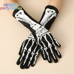 Guantes de espuma HESPER con estampado de calavera y esqueleto para Halloween, hasta la muñeca, detectables por detector de metales, para accesorios de disfraz de fiesta - Product Image 1