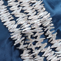 Perles d'eau douce baroques en forme de lute, blanches, à fort lustre, de haute qualité, naturelles, en vrac, pour la fabrication de bijoux
