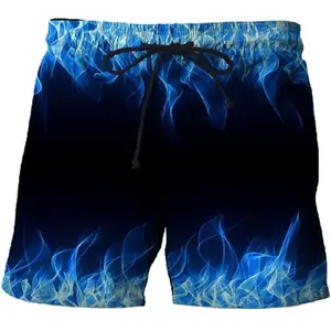 Venta caliente Flame Beach Pants Summer Men's and Women's Shorts Fun 3D Printed Transpirable Sports Swimming Pants Men's - Product Image 1