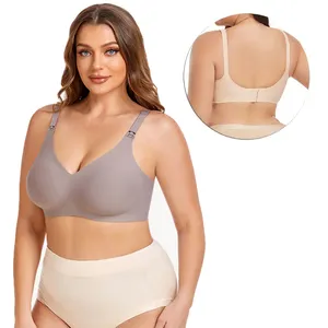 Femmes avant ouvert gelée bande sans fil sous-vêtements de maternité grossesse femmes sans couture allaitement allaitement soutien-gorge de couchage