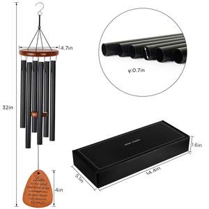 庭のパティオのための屋外の倉庫スポットなだめるようなメロディックトーンの死別ギフト木製のシンパシー記念風のチメ - Product Image 5