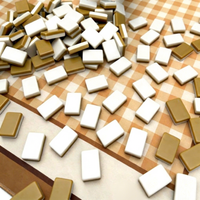 Jeu de Mahjong de Luxe Américain en Acrylique, 160 Tuiles, Portable, Haut de Gamme, Table de Jeu, Tuiles de Mahjong Caramel pour Joueurs de Mahjong