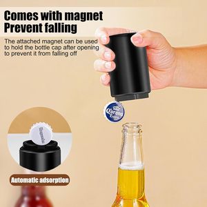 Top Seller Custom Logo Stainless Steel Push Down <b>Bar</b> Restaurant <b>Magnetic</b> Automatic Corkscrew Wine Beer Bottle Opener Gift - Product Image 4