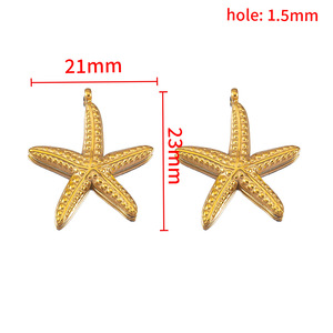 Breloques en forme d'étoile de mer en acier inoxydable, style vintage, pendentifs unisexes, accessoires de bijoux tendance pour la fabrication de bijoux - Product Image 2