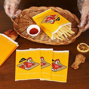 Emballage personnalisé pour poulet frit de qualité alimentaire, sac en papier jetable pour frites, pour restauration rapide - Product Image 1