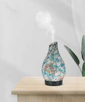 Humidificateur ultrasonique turc en verre mosaïque de 200 ml, lampe de table, diffuseur d'huiles essentielles avec 7 modes d'éclairage LED couleur, veilleuse