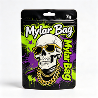 Sachets Mylar personnalisés colorés de 3,5 g, pochettes verticales avec fermeture éclair, sachets refermables en aluminium avec votre design imprimé