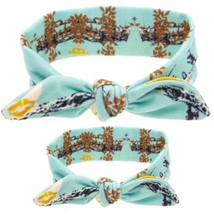 Gedrukt moeder en kind hoofdband sets konijn oor haarband hoofdtooi mom baby haaraccessoires set - Product Image 5