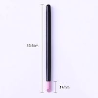 Outil de soins des ongles 5 pièces, stylo à gommage en pierre de Quartz, dissolvant de cuticules, poussoir tondeuse poignée noire