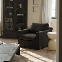 Fauteuil en lin amovible et lavable de style Wabi-Sabi pour maison d'hôtes, hôtel, auberge, petit appartement, salon, meubles de maison