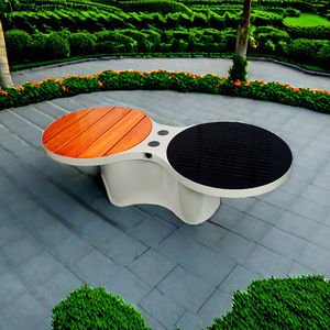 Outdoor Metal Solar <b>Chair</b> With Wireless Charging Bluetooth Music Garden Furniture Modern Contemporary Design Eco Friendly Round - Product Image 1