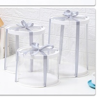 Mubarak-caja de plástico con ventana para pastel de cumpleaños, caja de papel para tarta de queso con ventana