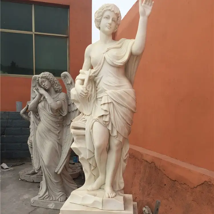 Pietra di alta qualità scultura in marmo grande signora donna statue di marmo per il giardino