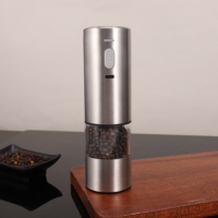 Moulin à sel et à poivre en acier inoxydable avec batterie au lithium rechargeable par USB, alimenté par USB avec noyau en céramique