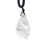 Vente en gros de pendentif en pierre brute en cristal naturel collier pendentif en améthyste rose blanche irrégulière bijoux