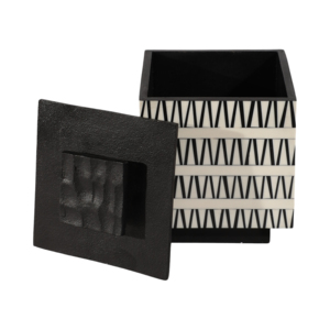 Scatola portaoggetti decorativa quadrata con coperchio, organizer moderno in resina per gioielli e ricordi, decorazione per la casa - Product Image 5