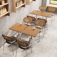 Ensemble table basse et chaises de style minimaliste italien, disponible pour la personnalisation de la taille et de la couleur de la table.