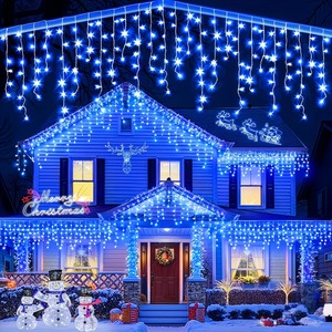 Guirlandes lumineuses LED avec 8 modes IP44 pour Noël, mariage, fête, famille, rideau, lumières en forme de glaçons - Product Image 6