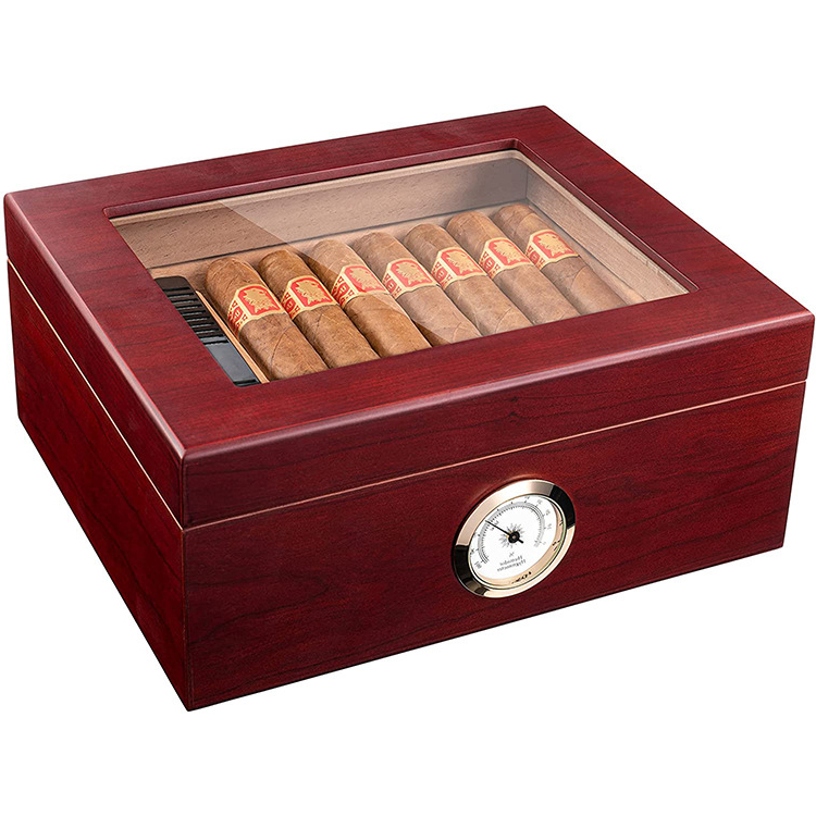 2022 Agreat, новый дизайн, лучшее качество, хьюмидор, сигары, стеклянная коробка для сигар с гигрометром, увлажнитель и разделитель
