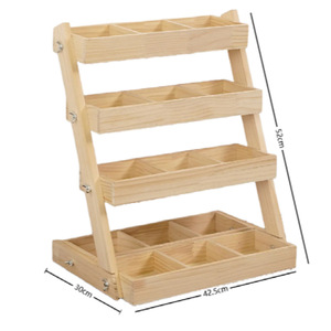 Étagère de rangement en bois à plusieurs niveaux, 5 couches, angle réglable, pour organiser les jouets, type rectangulaire, sur pied - Product Image 2