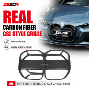 Parrilla Delantera Estilo CSL de Fibra de Carbono Seca con ACC para <span class=keywords><strong>BMW</strong></span> Serie 4 G22 G23 430i M440i <span class=keywords><strong>Coupé</strong></span> Convertible Brillante 2020+ - Product Image 1