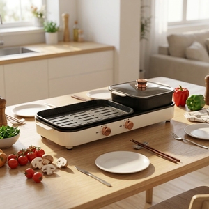 Mitcmolard Griglia Elettrica Multifunzione 2 <span class=keywords><strong>in</strong></span> 1 con Hot Pot, Tendenza 2026, Piastra BBQ Elettrica Multifunzione - Product Image 1