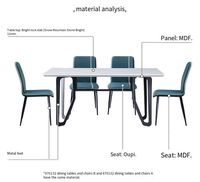 Jieni 670132 — meuble de salle à manger de luxe, en marbre rose doré, set de table